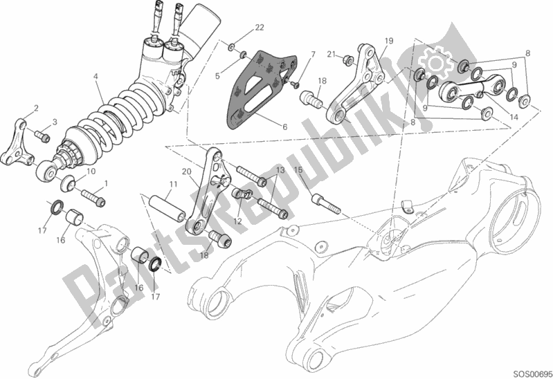 Tutte le parti per il Sospensione Posteriore del Ducati Superbike 1199 Panigale S ABS Senna Brasil 2014